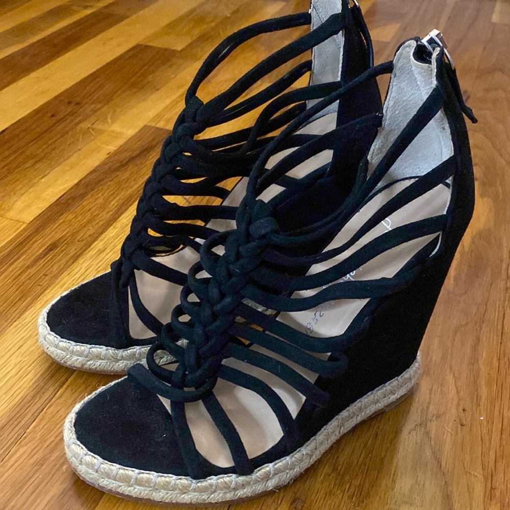 Jean-Michel Cazabat Women’s Black Wedge Heels Size 37